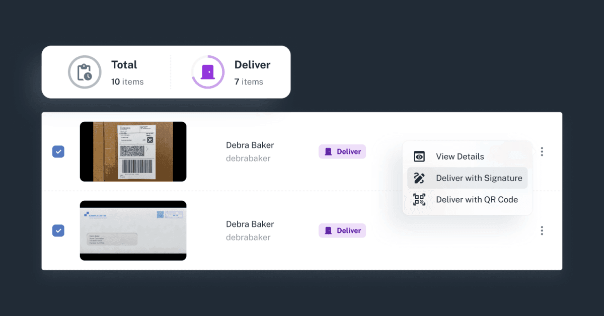 Completing a delivery in Received Digital