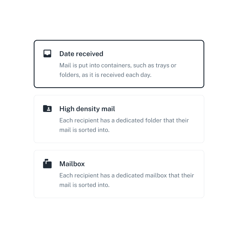 Mail workflow options