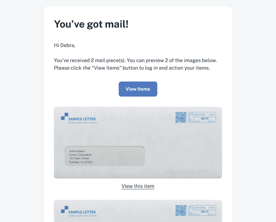 New item email notification sample