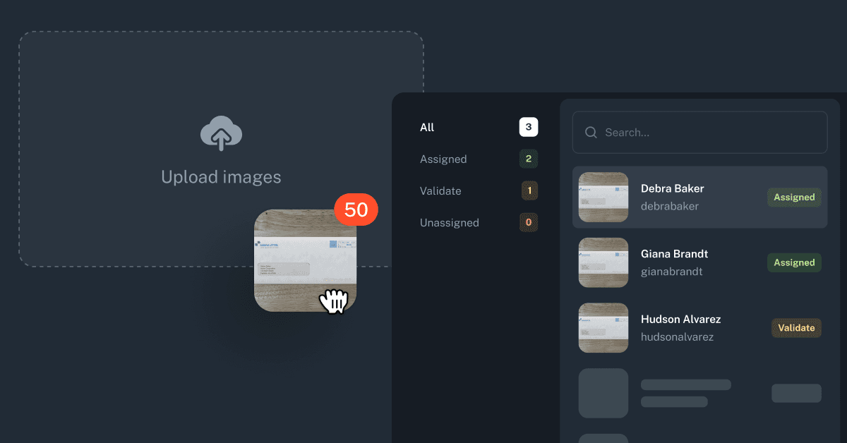 Upload images and review items in Received Digital
