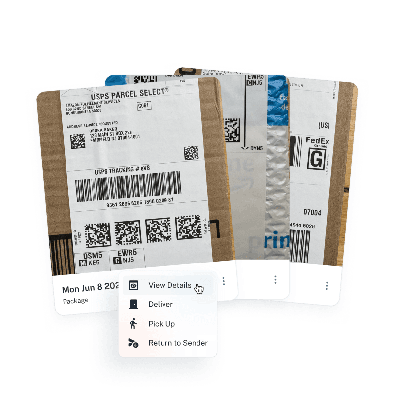 Items in virtual mailbox