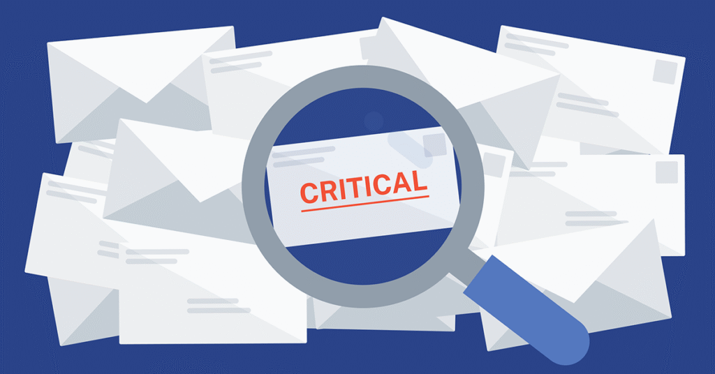 Searching for a critical mail piece